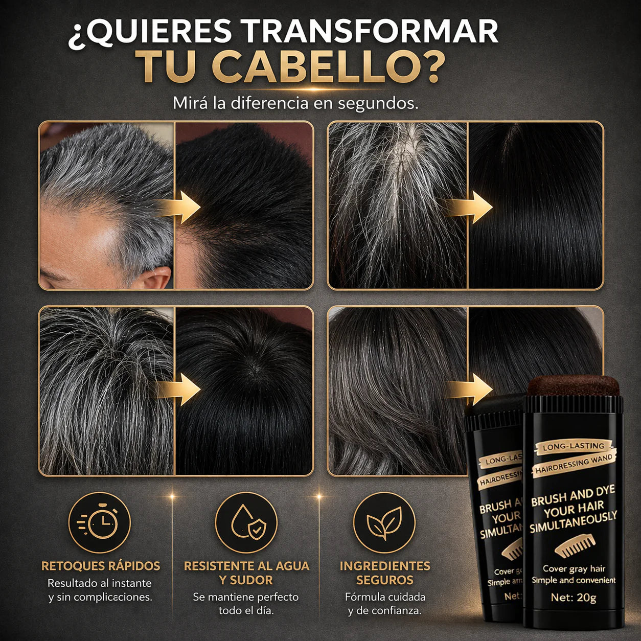 CoverHair™ Cubre Canas en Barra Instantáneo