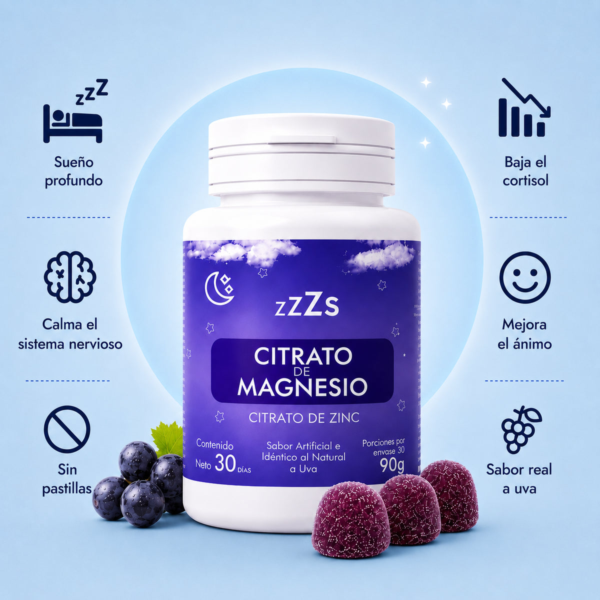 Lunéa™ Gomitas para Dormir con Citrato de Magnesio y Zinc